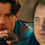 Brendan Fraser desapareceu dos holofotes por muitos anos, mas teve um grande retorno graças ao seu papel vencedor do Oscar em 'A Baleia' (2022). (Fotos: Divulgação/Montagem)