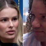 Durante o bate-papo, Brunet lembrou que o ex-BBB disse que sua esposa, Franciane, era uma das poucas que acredita que ela não fez nada daquilo que a mídia diz que ela fez: "'[Ela] acredita que você não fez metade das merd4s que você fez.'", relembrou a loira, ao citar a fala do cozinheiro. (Fotos: Reprodução/GloboPlay/Montagem)