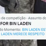 Gringos revoltados com os brasileiros falando do Bin Laden Os brasileiros: tá tranquilo, tá favorável.", brincou mais um. (Foto: X)