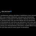 "Pedimos desculpas e manifestamos nosso veemente repúdio a essa conduta! (...) Como fãs dedicados da Luísa Sonza, que valorizamos o bom senso, jamais nos envolveríamos nesse tipo de comportamento.", disse em um trecho. (Foto: Reprodução/Twitter "X))