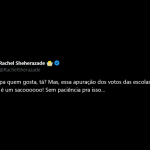 Rachel Sheherazade rasga o verbo e detona apuração da Globo. (Foto: X)