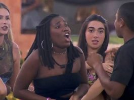 A briga teve início com uma discussão entre Leidy e Yasmin de um lado, e Davi do outro. (Foto: Globoplay)