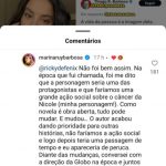 A atriz esclareceu, nos comentários de uma postagem no perfil Circo da Mídia, no Instagram, que a decisão partiu do autor da trama, Walcyr Carrasco. (Foto: Instagram)