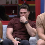 No ‘Big Brother Brasil 2023’, Key Alves, Gustavo Benedeti e Cristian Vanelli foram acusados de praticar intolerância religiosa contra Fred Nicácio, que é do candomblé. (Foto: Reprodução/GloboPlay)