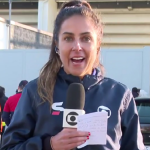 "Vou me dedicar às reportagens. Nesses próximos meses, o foco total é nas Olimpíadas. Vou sentir saudade [...].", disse Carol, que comandava o quadro de esportes no jornal. (Foto: Reprodução/Globo)