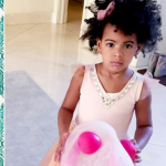 A pequena Blue Ivy ainda usou um vestido de R$ 30 mil e ganhou uma Barbie incrustada por diamantes que teria custado US$ 80 mil. (Foto: Reprodução)