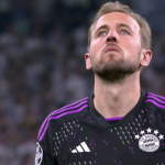 Na maior chance do Bayern, Kane acertou um belo chute e viu Lunin defender com a ponta dos dedos. (Foto: X)