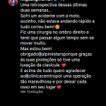 “Um resumo destas duas últimas semanas… Tive um acidente de moto, sozinho, não estava rápido e tudo ficou bem! “, tranquilizou os seguidores na legenda de uma foto no Instagram. (Foto: Instagram)