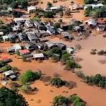 Chega a 100 o número de mortos após enchentes que atingem o RS. (Foto: Reprodução/Marinha do Brasil)