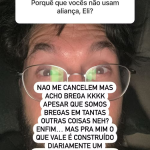 "Apesar de sermos bregas em tantas outras coisas, né? Enfim... para mim, o que vale é o que é construído diariamente. Um acessório não tem esse peso para mim.", escreveu ele na sequência. (Foto: Instagram)