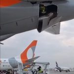 A Aena, concessionária do Aeroporto de Congonhas, explicou que o incidente ocorreu durante o taxiamento devido a uma falha no equipamento de push back operado por uma empresa contratada.(Foto: TV Globo)