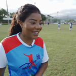 Este ano, ao participar do Futebol Solidário em prol das vítimas das enchentes do Rio Grande do Sul, a cantora brilhou com direito a gol, tabela e cavadinha, jogando entre outros craques. (Foto: Reprodução/Globo)