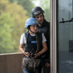 Cailee Spaeny e Wagner Moura em “Guerra Civil” (Foto: Divulgação/Diamond Films)