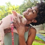 Embora todo o seu amor por cachorro, a atriz Erika Januza também é dona de um animal de estimação um tanto quanto exotico. A artista tem uma mini porquinha que faz muito sucesso nas redes sociais. E o animalzinho tem até nome: Francisca Rabicó (Foto: Instagram)