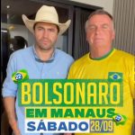 “Realizaremos uma grande carreata com o nosso capitão Alberto Neto, que será prefeito dessa cidade. E depois, um grande evento. Compareçam! Agradeço antecipadamente todo esse carinho de vocês. Um abraço a todos. Até sábado, às 9h da manhã, em Manaus”, afirmou Bolsonaro no vídeo. (Foto: Instagram)