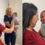 João Miguel, um bebê de 3 meses, emocionou a internet ao sorrir para Isabelly Pignata, sua mãe adotiva, durante o primeiro encontro em um abrigo de Roraima. (Foto: Reprodução)