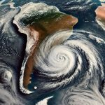 Esse fenômeno meteorológico pode gerar ventos fortes na costa brasileira. (Foto: Climatempo)