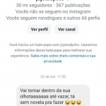 Em uma publicação divulgada no domingo (03/11/2024), o artista mostrou a resposta da cantora: Vai tomar dentro da sua olhota até vazar. Tá sem novela pra fazer. Atorzinho de beira de estrada, afirmou a ex-A Fazenda. (Foto: Reprodução/Instagram)