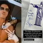 O artista divulgou o desenho em um vídeo publicado no Instagram e surpreendeu os internautas, que perceberam a admiração que Bruno sente pelo país. (Foto: Reprodução/Instagram)