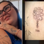 Professora tatua lembrança de primeiro ano como professora. (Foto: Reprodução)