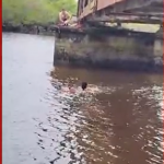 Assim, a queda ocorreu na quarta-feira (25), em uma ponte desativada, numa área sem sinal telefônico e por onde passam trilhos de trem antigos. (Foto: Reprodução)