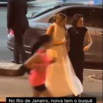 Apesar do incidente, Rachel manteve a calma. Isso porque o casal realizou duas cerimônias: uma na igreja católica, onde ocorreu o episódio, e outra com festa. (Foto: Tiktok)