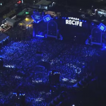 O evento atraiu mais de 200 mil pessoas para a Praia do Pina na quinta-feira (26/12), de acordo com a prefeitura da cidade. (Foto: Reprodução/TV Globo)