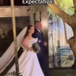 Na manhã desta terça-feira (24/12), uma noiva surpreendeu os internautas ao recorrer às redes sociais para mostrar algo bem inusitado que aconteceu com ela no dia do casamento. No post, a moça fez um vídeo da "expectativa de casar no Rio de Janeiro" versus a realidade. (Foto: Reprodução)