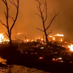 O número de mortes causadas pelos incêndios que vêm assolando Los Angeles subiu para 24. (Foto: Reprodução)