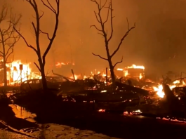 Incêndio Kenneth avança em direção a área de mansões de celebridades em Los Angeles (Foto: Reprodução)