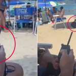 Um vídeo de um turista argentino "desligando" uma caixa de som em uma praia viralizou nas redes sociais. (Foto: Reprodução)