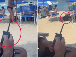 Um vídeo de um turista argentino "desligando" uma caixa de som em uma praia viralizou nas redes sociais. (Foto: Reprodução)