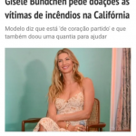 No X (antigo Twitter), Tuca compartilhou uma manchete com o título: “Gisele Bündchen pede doações às vítimas de incêndios na Califórnia”. (Foto: Reprodução)