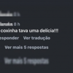 Bem rainha do deboche, a "vítima", que não teve seu nome divulgado, comentou em uma postagem que a coxinha estava "uma delícia". (Foto: Reprodução)